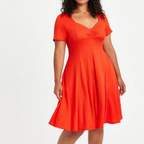 Torrid Mini Slub Rib Fluted Dress - Picture 1 of 6